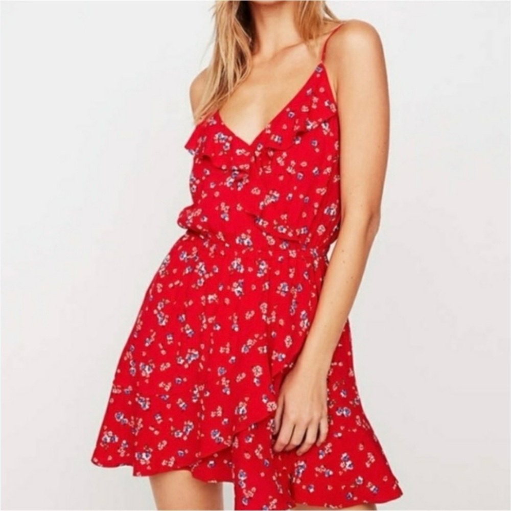 Express Red Floral Mini Dress